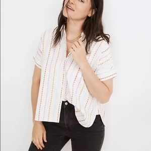 NWT Madewell Daily Shirt in Jacquard Rainbow Stripe XXL